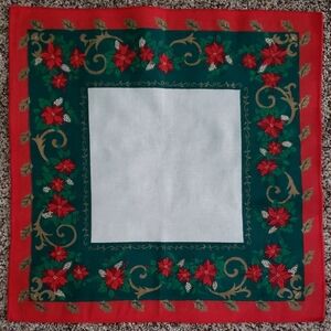 2 Festive Red and Green Holiday Napkins - Made In Brazil